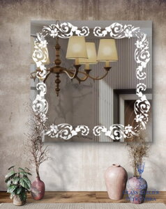 Dekorativní pískované zrcadlo